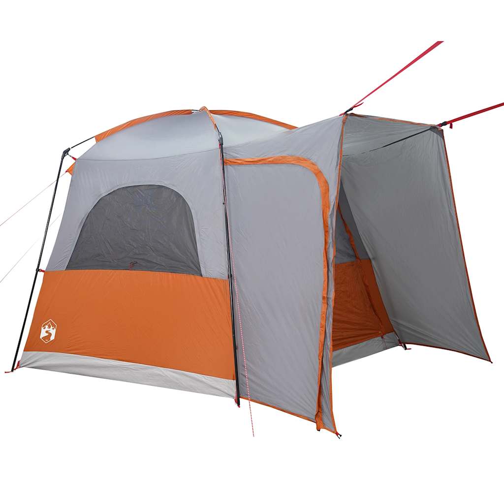 Tenda da Campeggio 4 Persone Grigio e Arancione Impermeabile