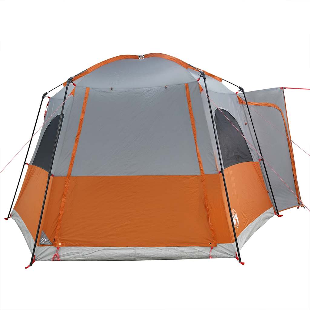 Tenda da Campeggio 4 Persone Grigio e Arancione Impermeabile