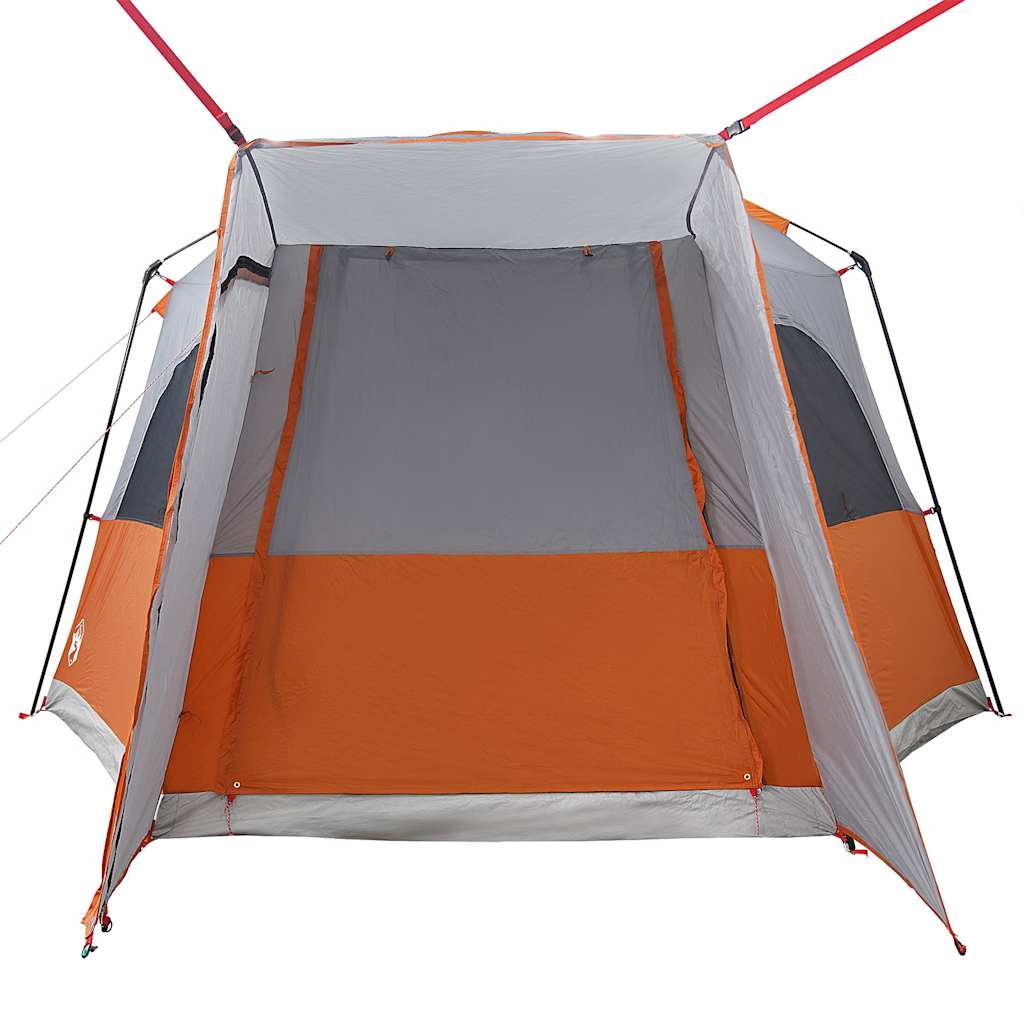 Tenda da Campeggio 4 Persone Grigio e Arancione Impermeabile