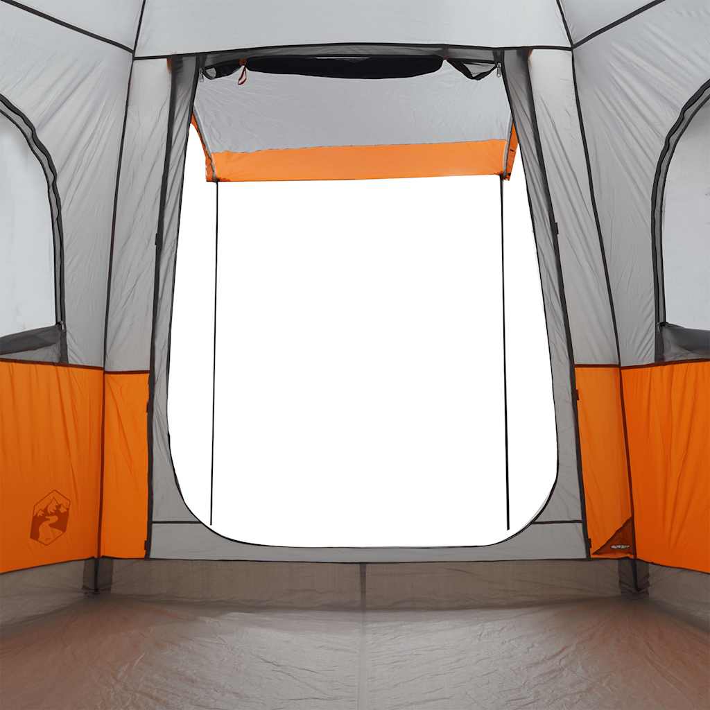 Tenda da Campeggio 4 Persone Grigio e Arancione Impermeabile