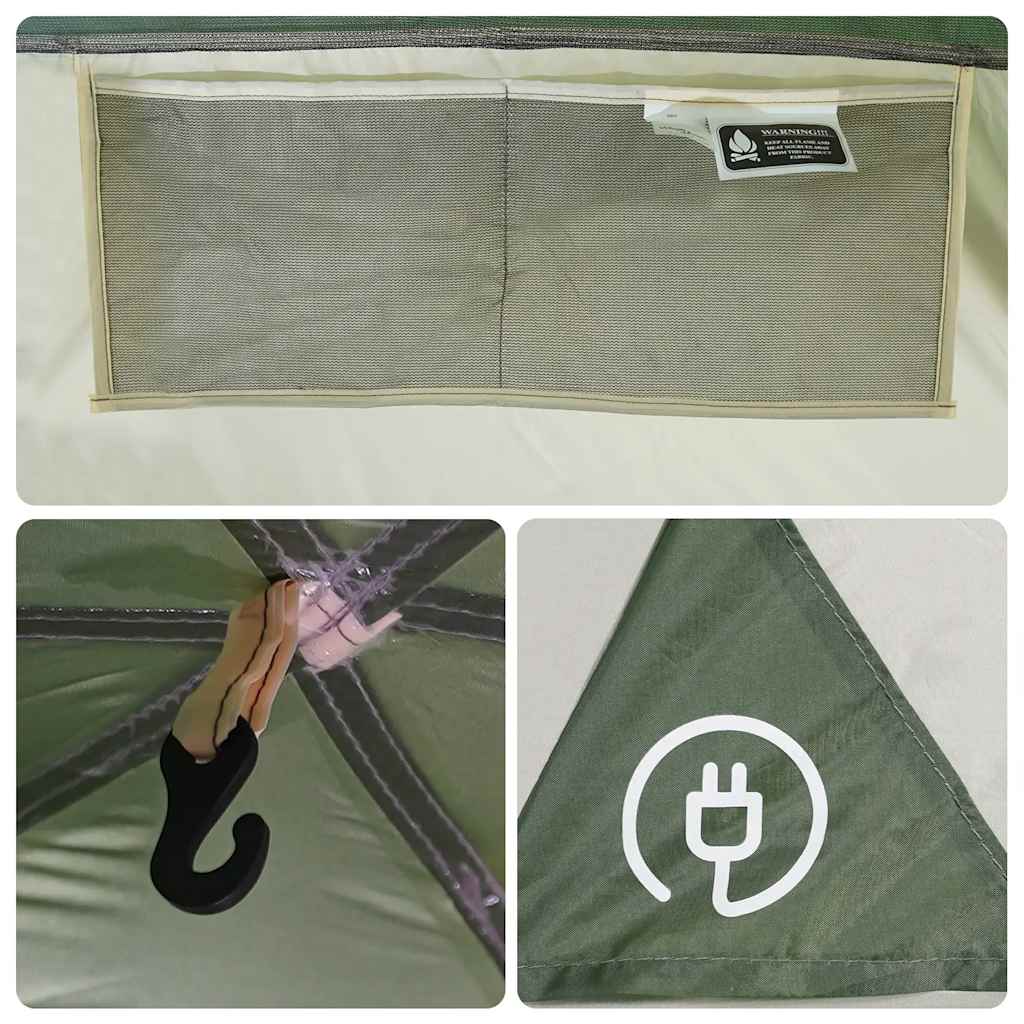 Tenda da Campeggio per Auto per 4 Persone Verde Impermeabile