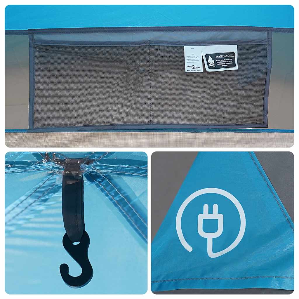Tenda da Campeggio per Auto per 4 Persone Blu Impermeabile