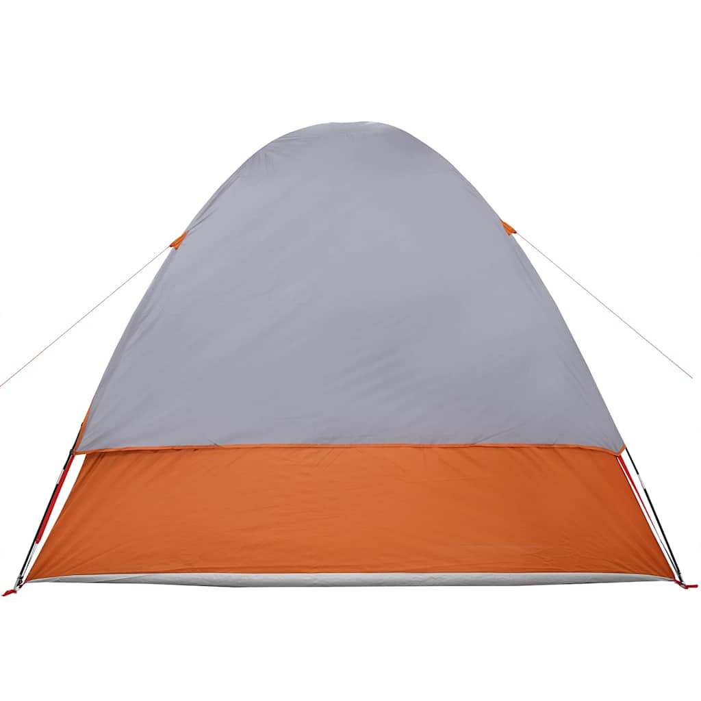 Tenda da Campeggio 4 Persone Grigio e Arancione Impermeabile