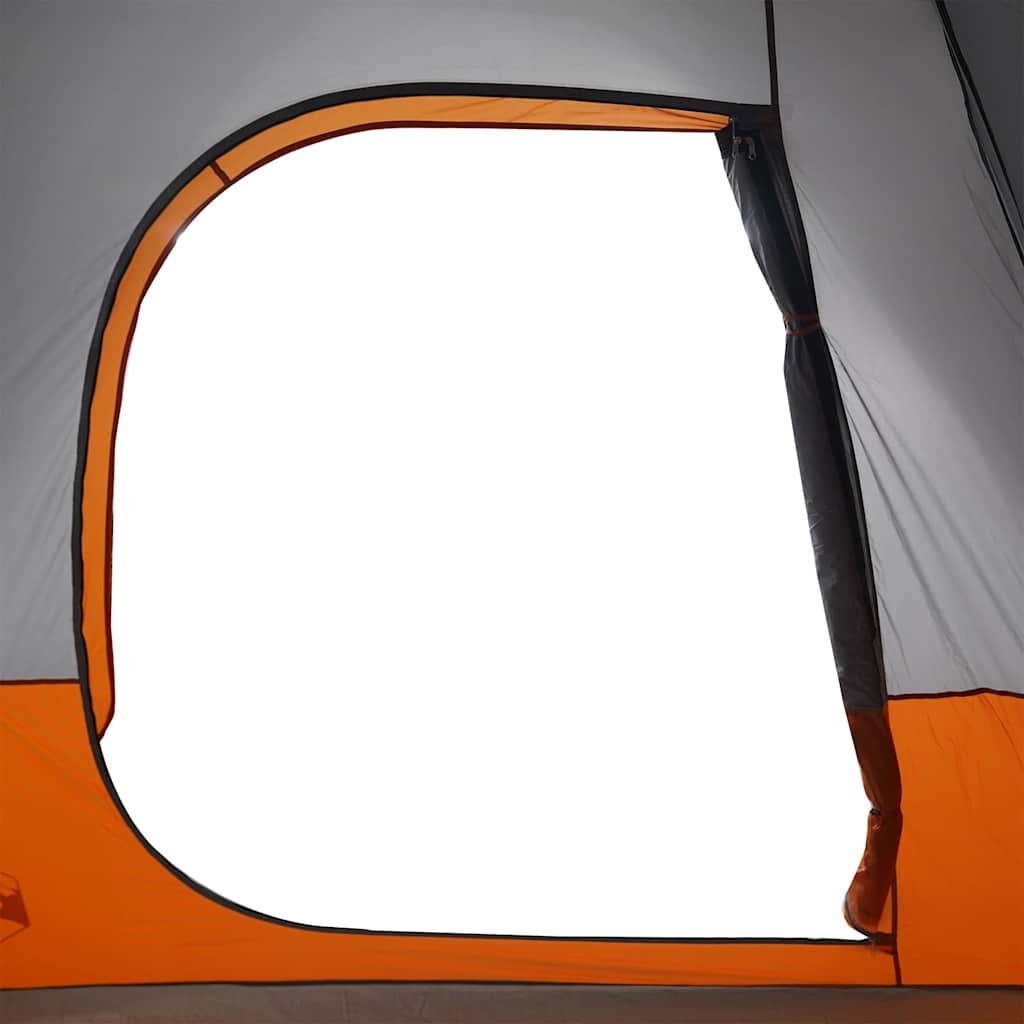 Tenda da Campeggio 4 Persone Grigio e Arancione Impermeabile