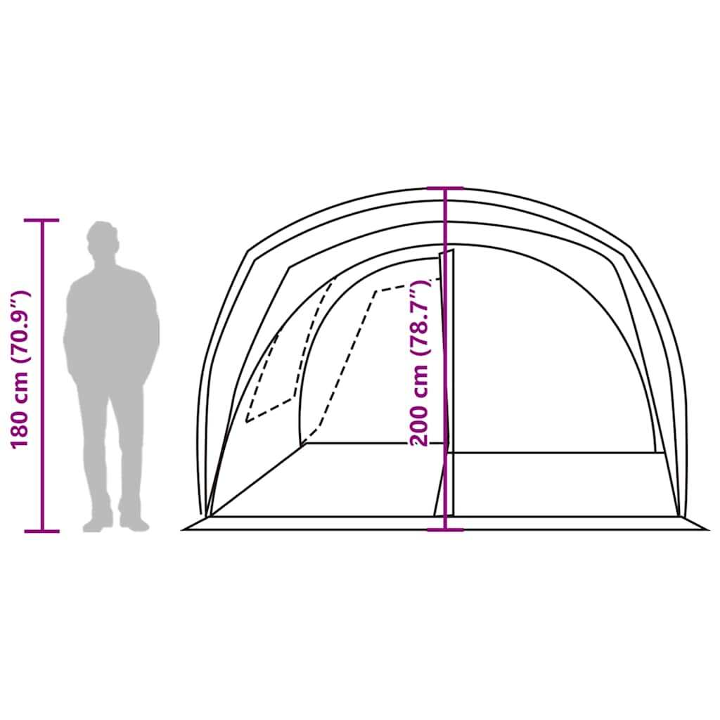Tenda da Campeggio per Auto per 4 Persone Verde Impermeabile