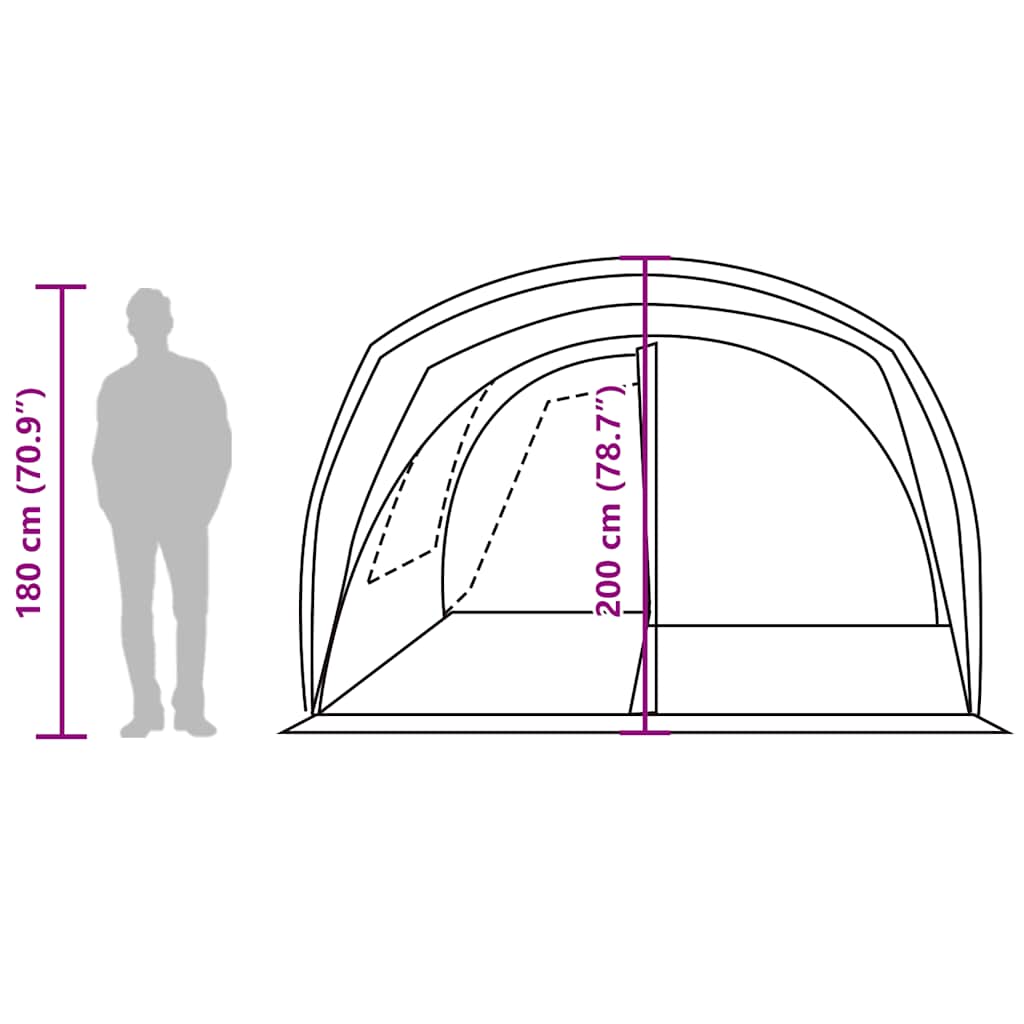 Tenda da Campeggio da Auto per 4 Persone Blu Impermeabile