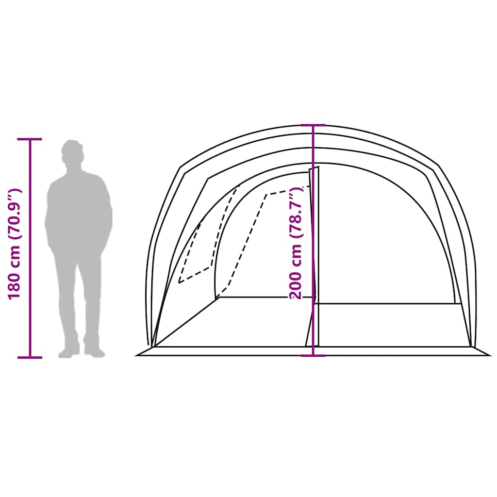 Tenda da Campeggio 4 Persone Grigio e Arancione Impermeabile