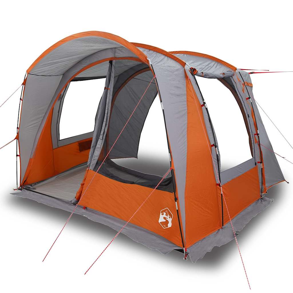 Tenda da Campeggio 4 Persone Grigio e Arancione Impermeabile