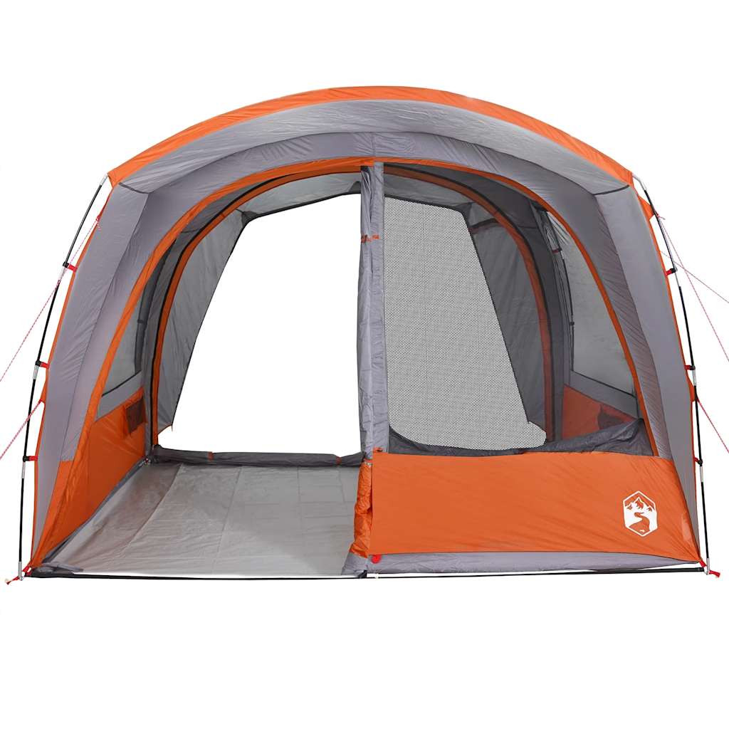 Tenda da Campeggio 4 Persone Grigio e Arancione Impermeabile