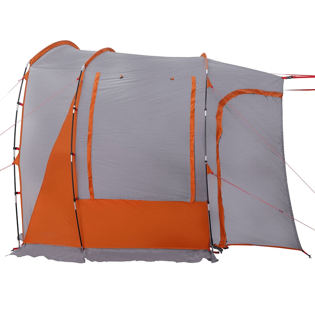 Tenda da Campeggio 4 Persone Grigio e Arancione Impermeabile