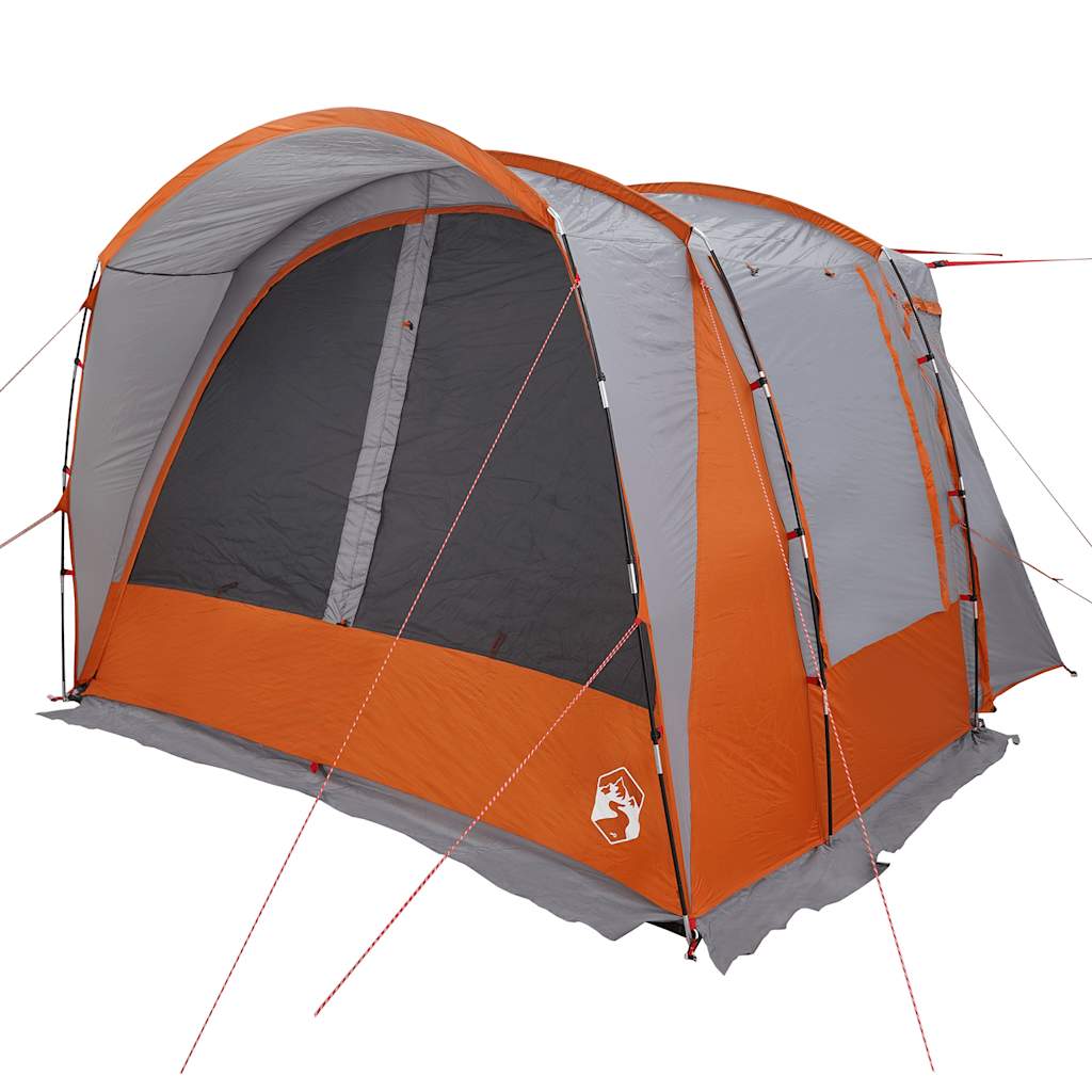 Tenda da Campeggio 4 Persone Grigio e Arancione Impermeabile