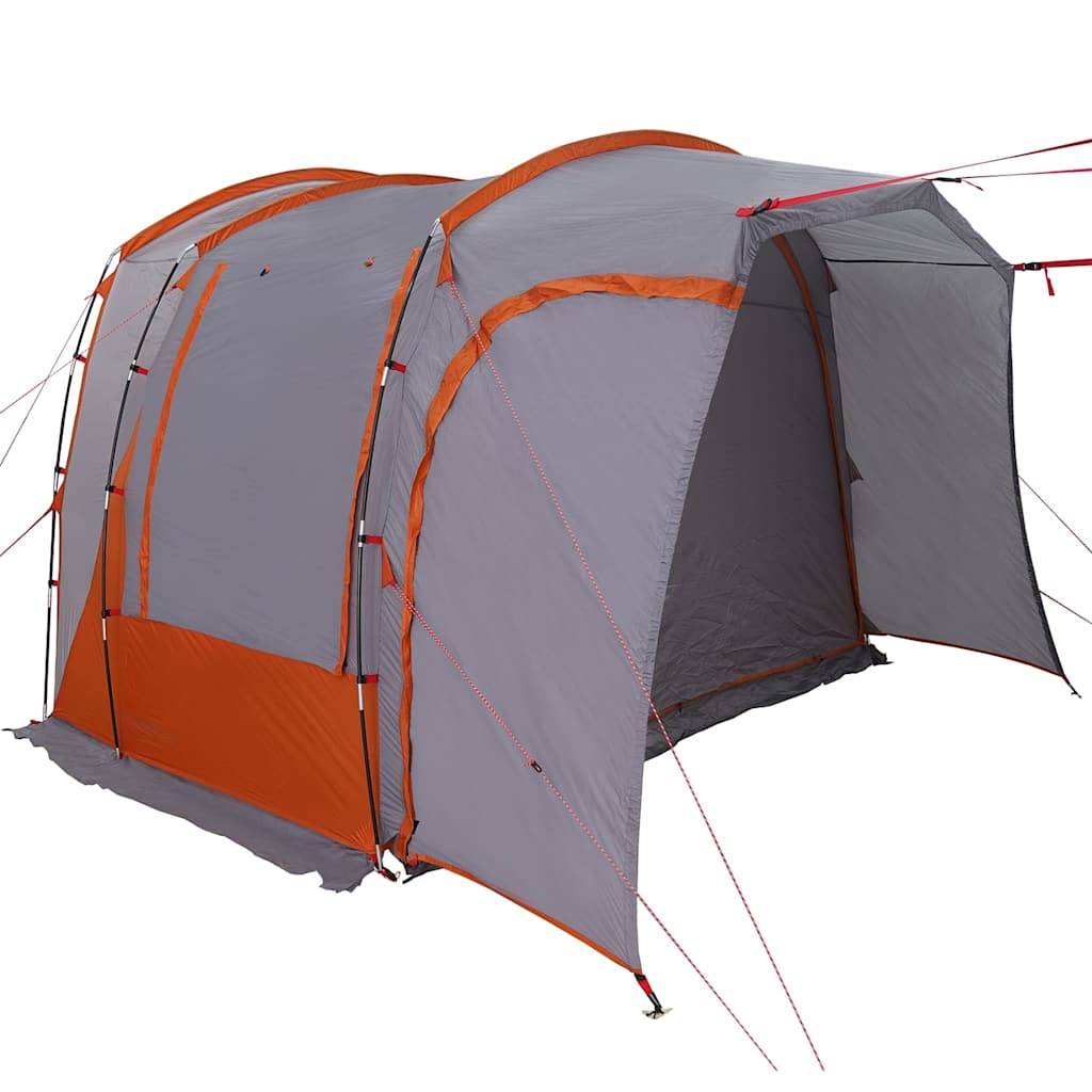 Tenda da Campeggio 4 Persone Grigio e Arancione Impermeabile
