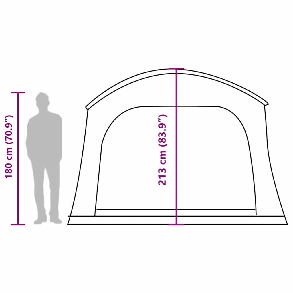 Tenda da Campeggio per Auto per 4 Persone Verde Impermeabile