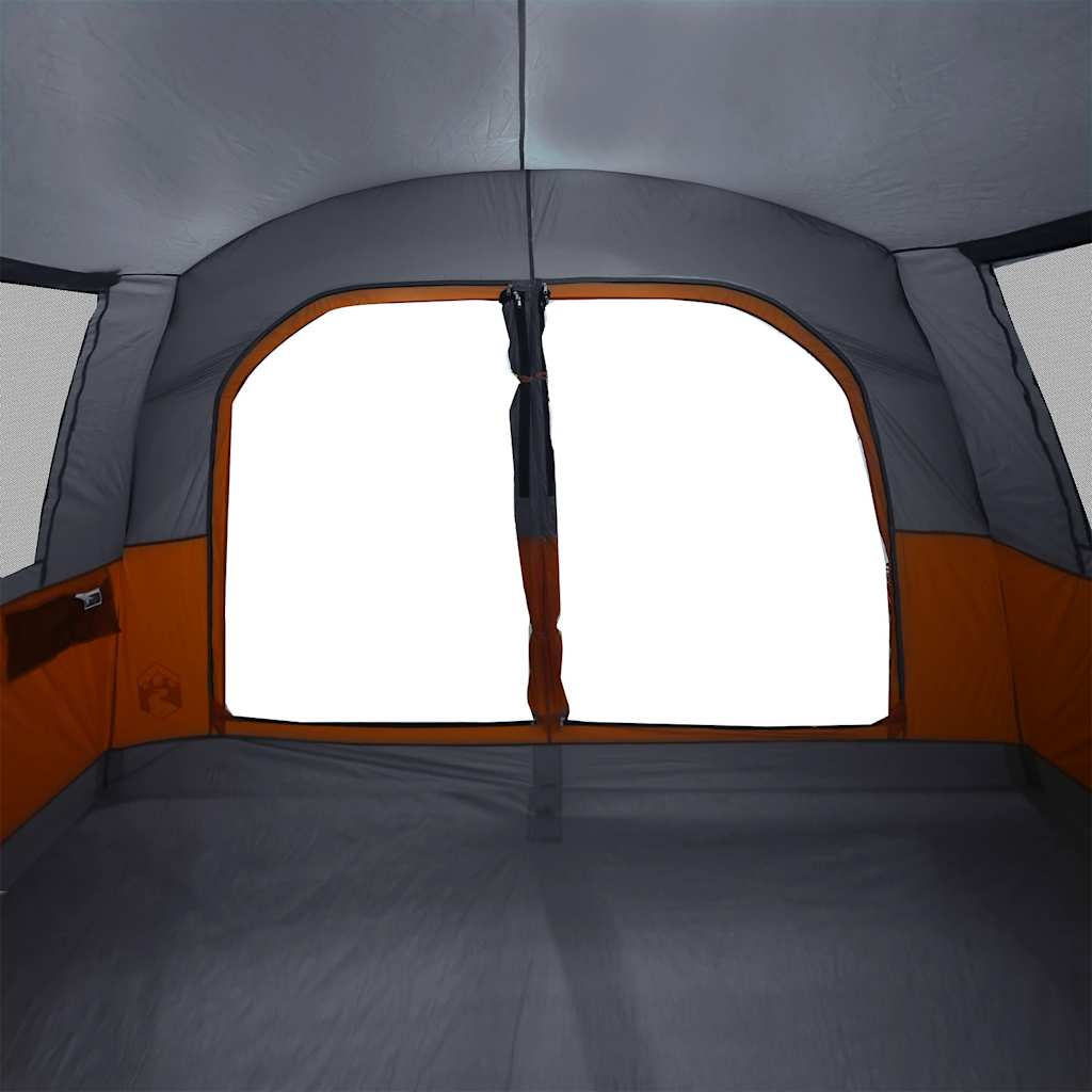 Tenda da Campeggio 4 Persone Grigio e Arancione Impermeabile