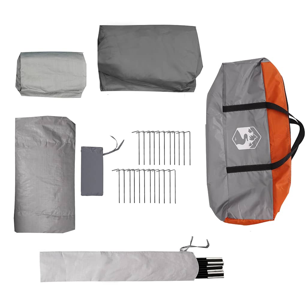 Tenda da Campeggio per Auto Grigio e Arancione Impermeabile