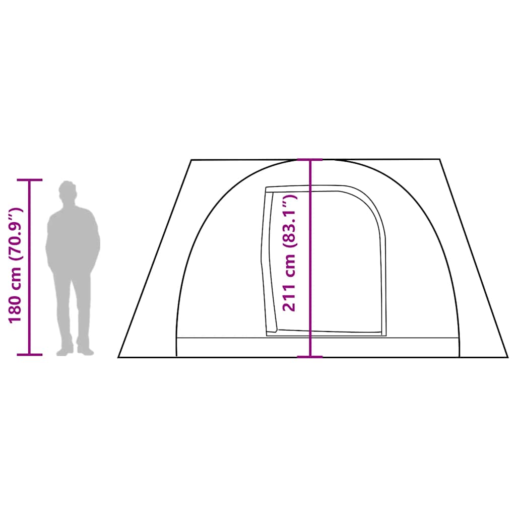 Tenda da Campeggio 2 Persone Grigio e Arancione Impermeabile