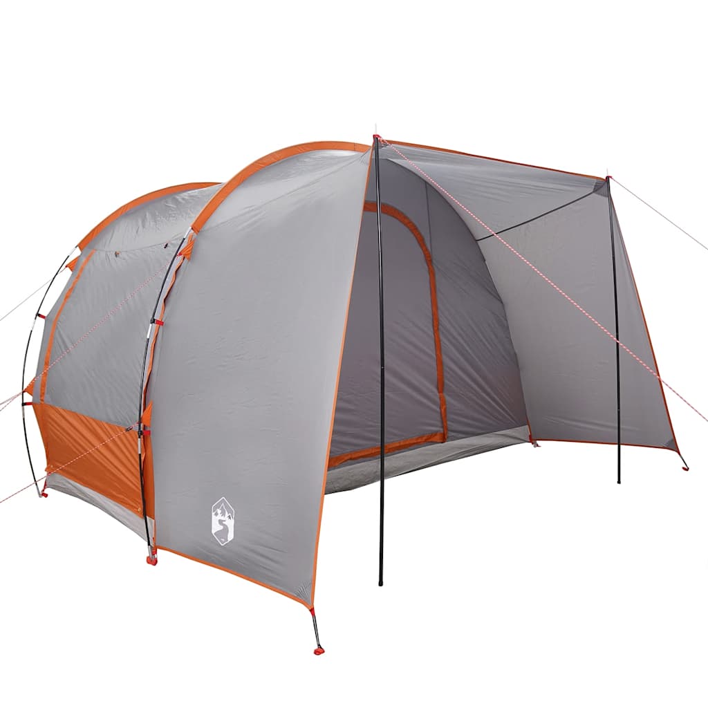 Tenda da Campeggio 2 Persone Grigio e Arancione Impermeabile