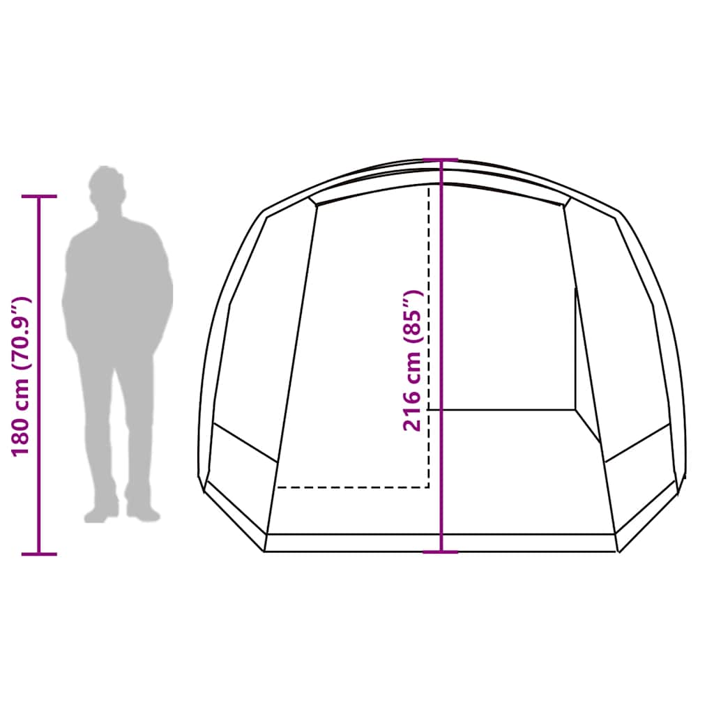 Tenda da Campeggio per Auto per 2 Persone Verde Impermeabile