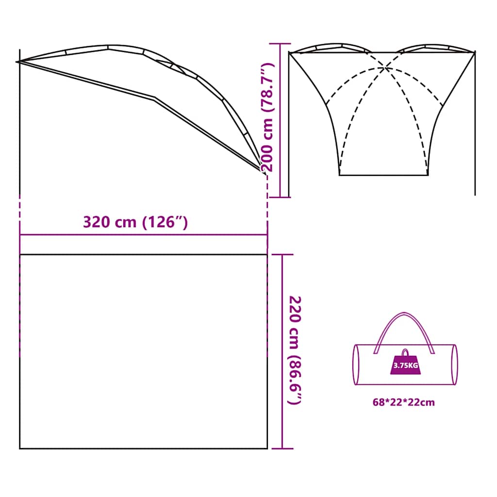 Tenda da Campeggio per Auto Verde Impermeabile