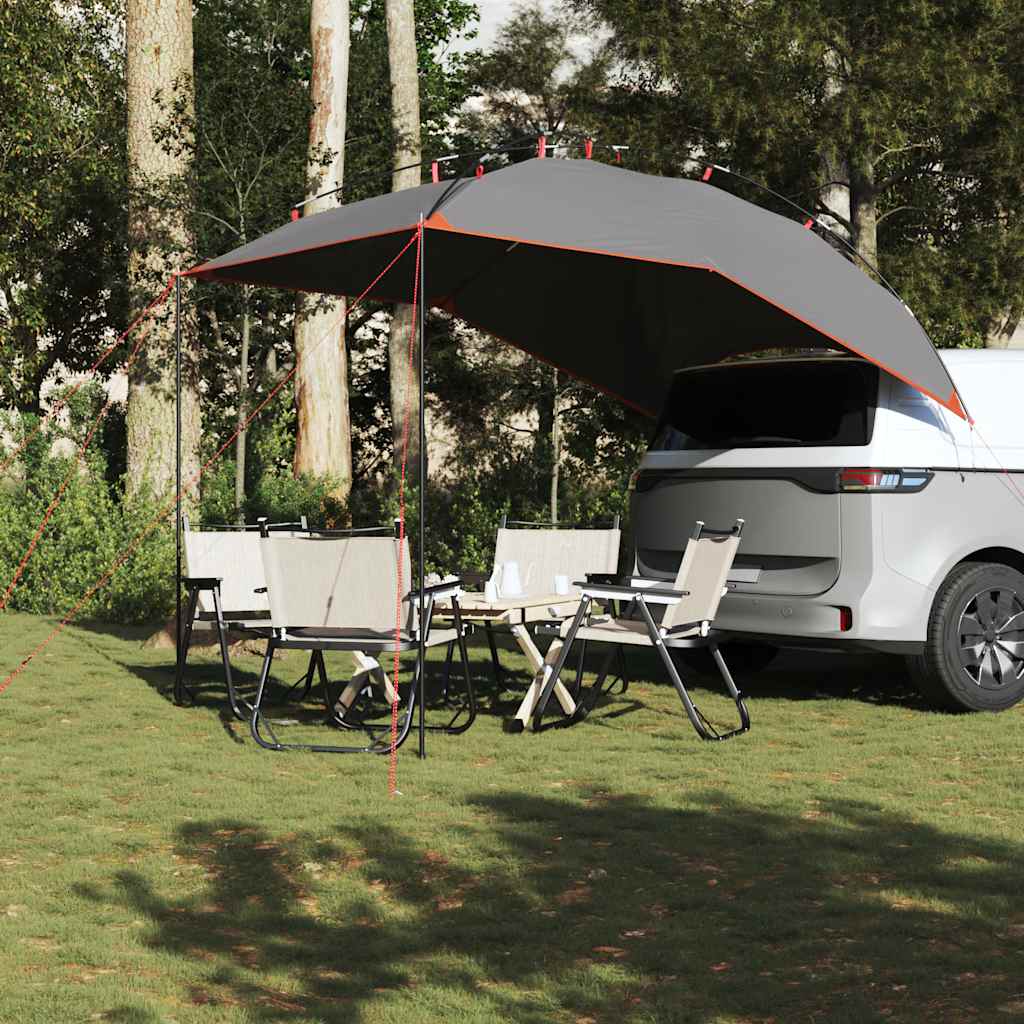 Tenda da Campeggio per Auto Grigio e Arancione Impermeabile