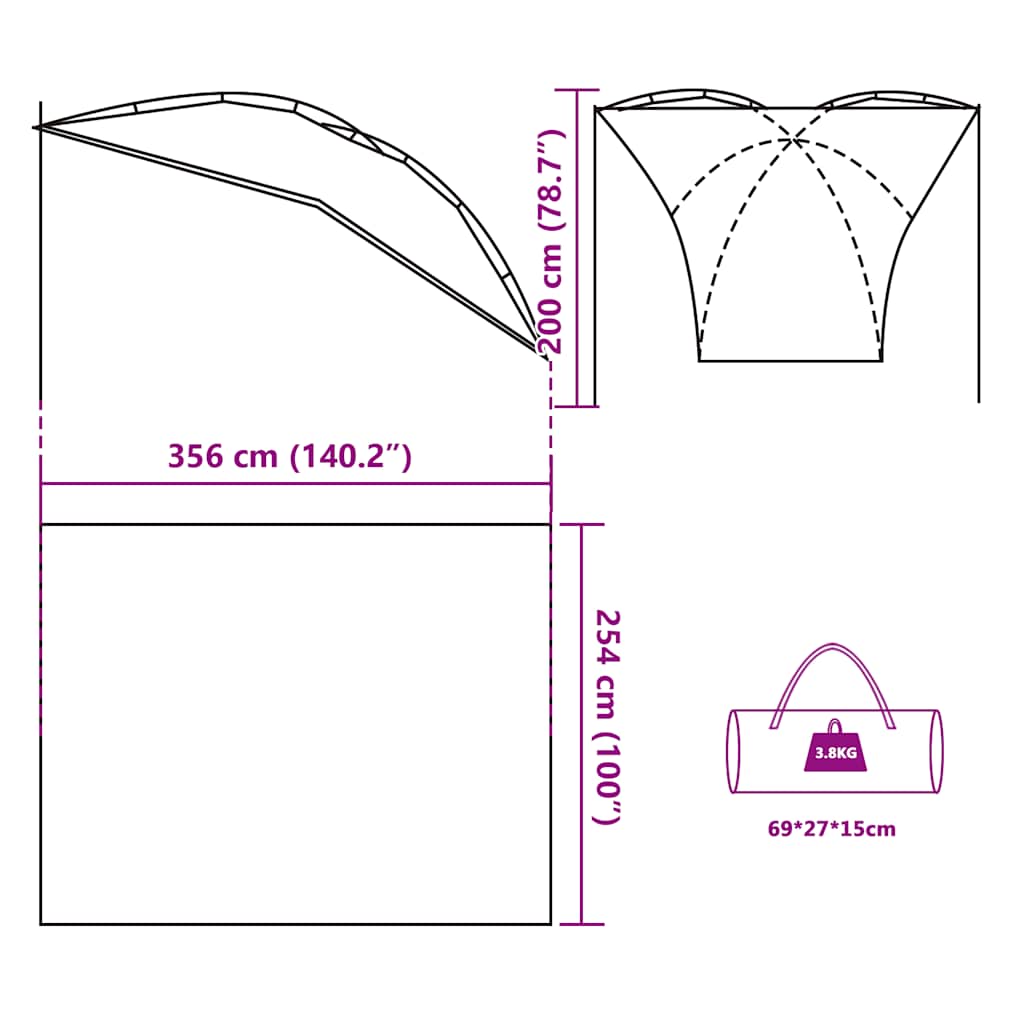 Tenda da Campeggio per Auto Blu Impermeabile