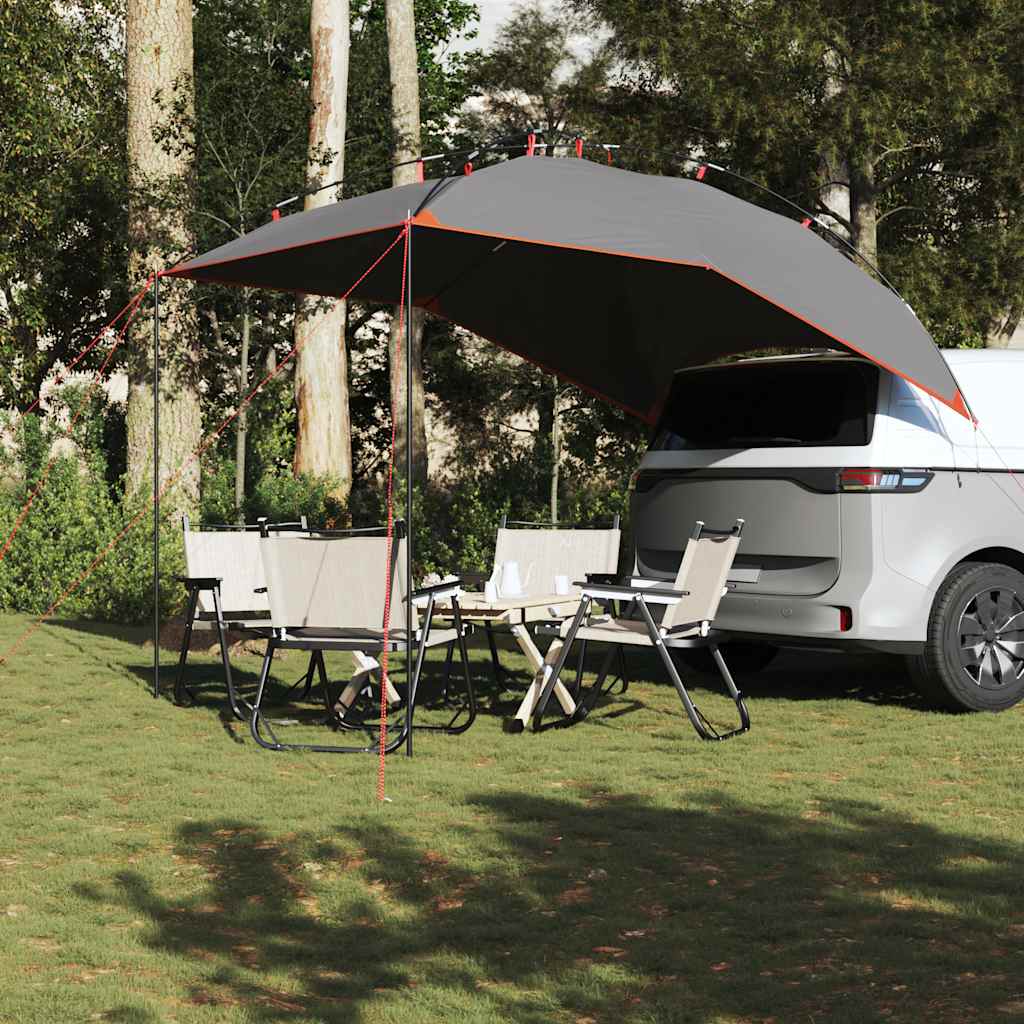 Tenda da Campeggio per Auto Grigio e Arancione Impermeabile