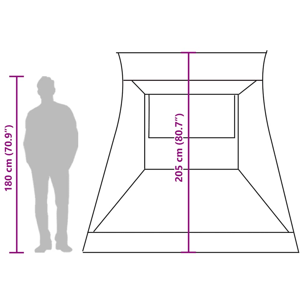 Tenda per Auto per 2 Persone Verde Impermeabile