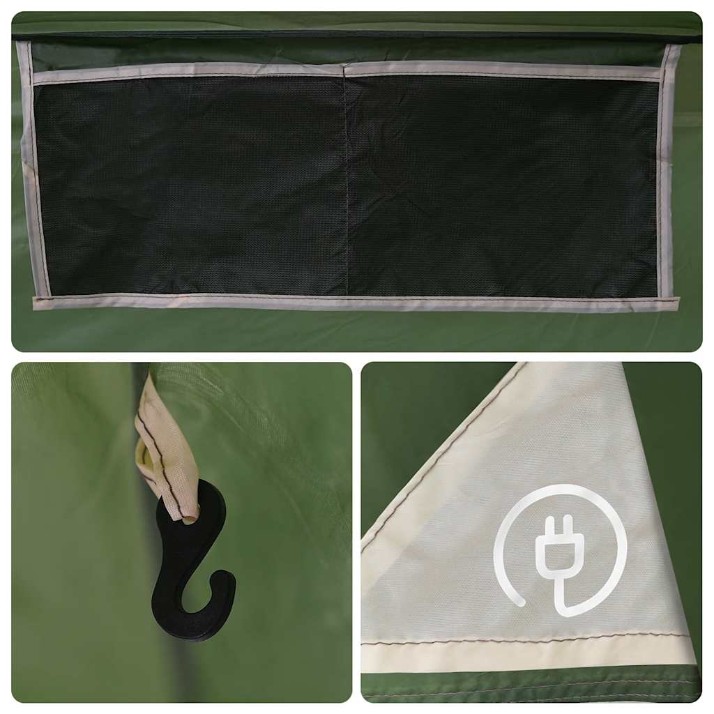 Tenda da Campeggio per 5 Persone Verde Impermeabile