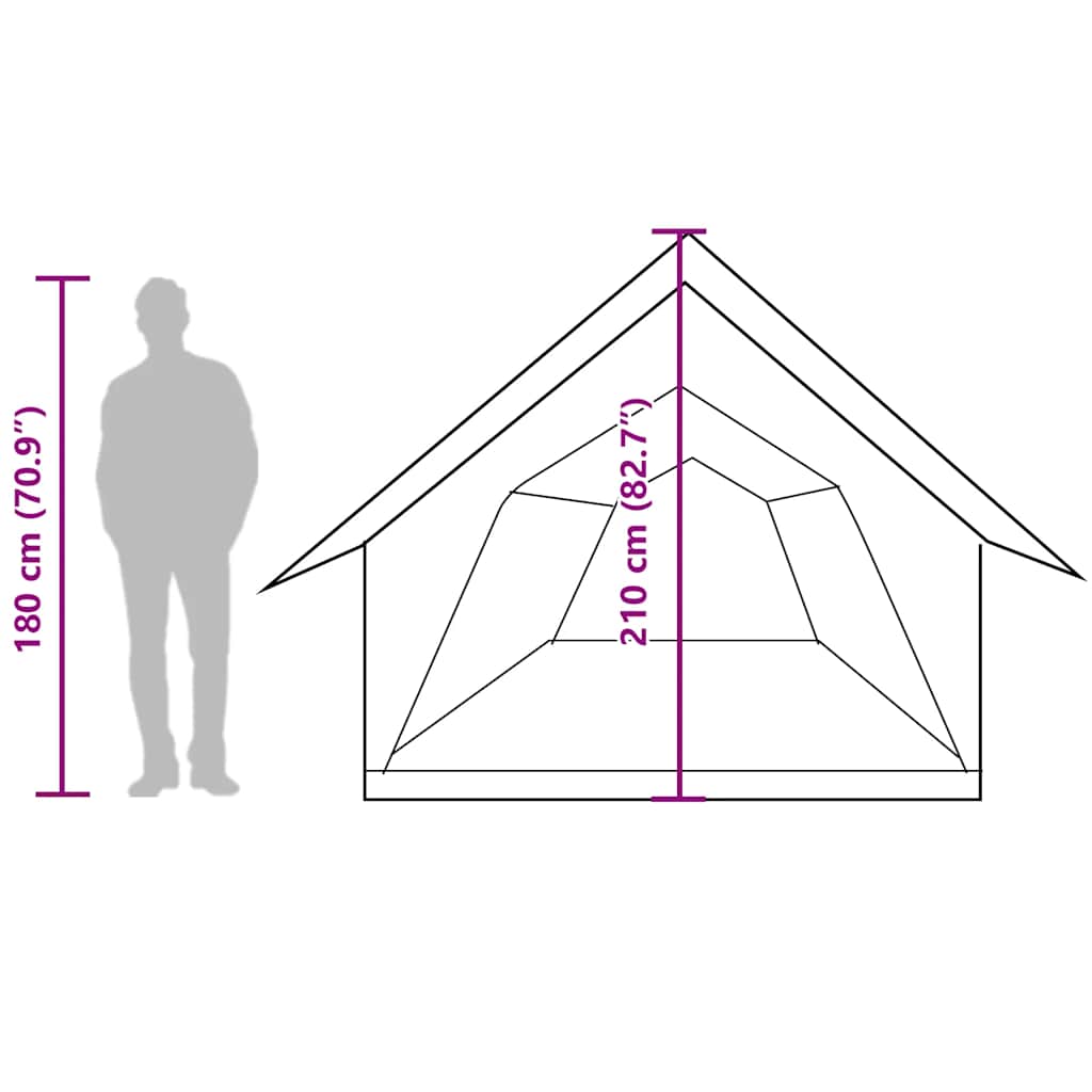 Tenda da Campeggio per 5 Persone Verde Impermeabile