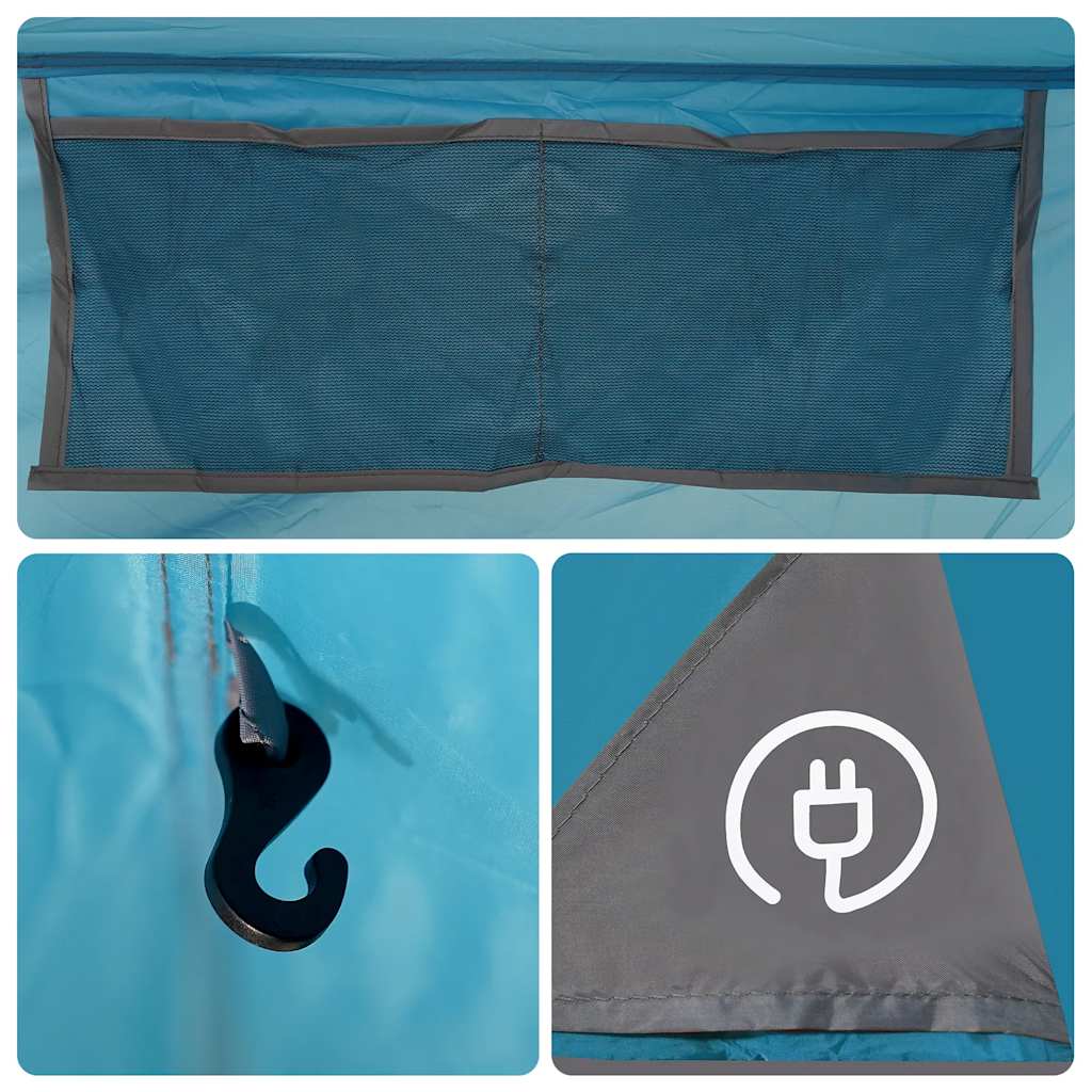 Tenda da Campeggio per 5 Persone Blu Impermeabile