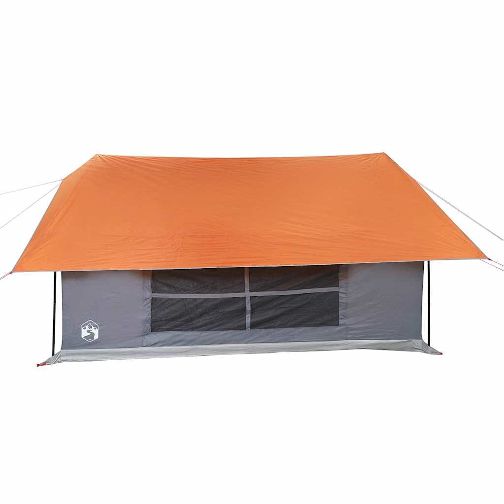 Tenda da Campeggio 5 Persone Grigio e Arancione Impermeabile
