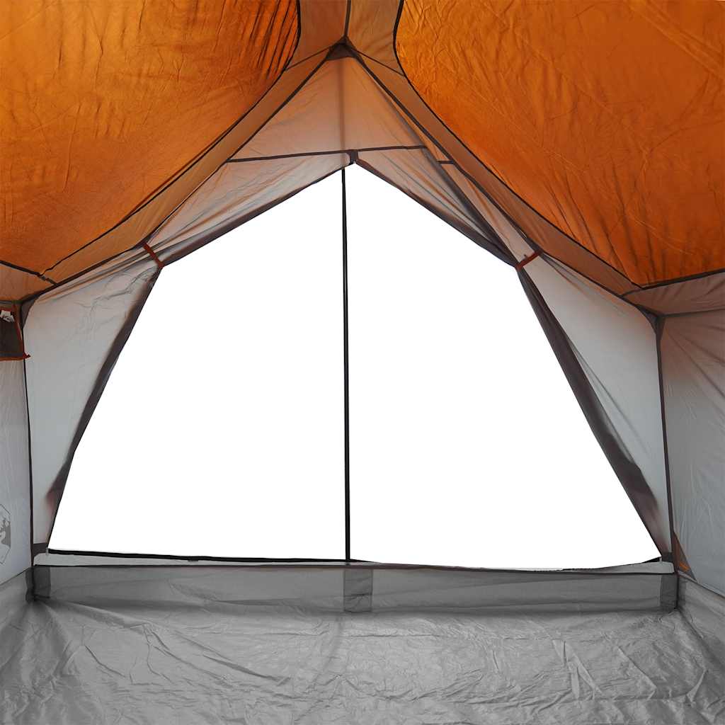 Tenda da Campeggio 5 Persone Grigio e Arancione Impermeabile