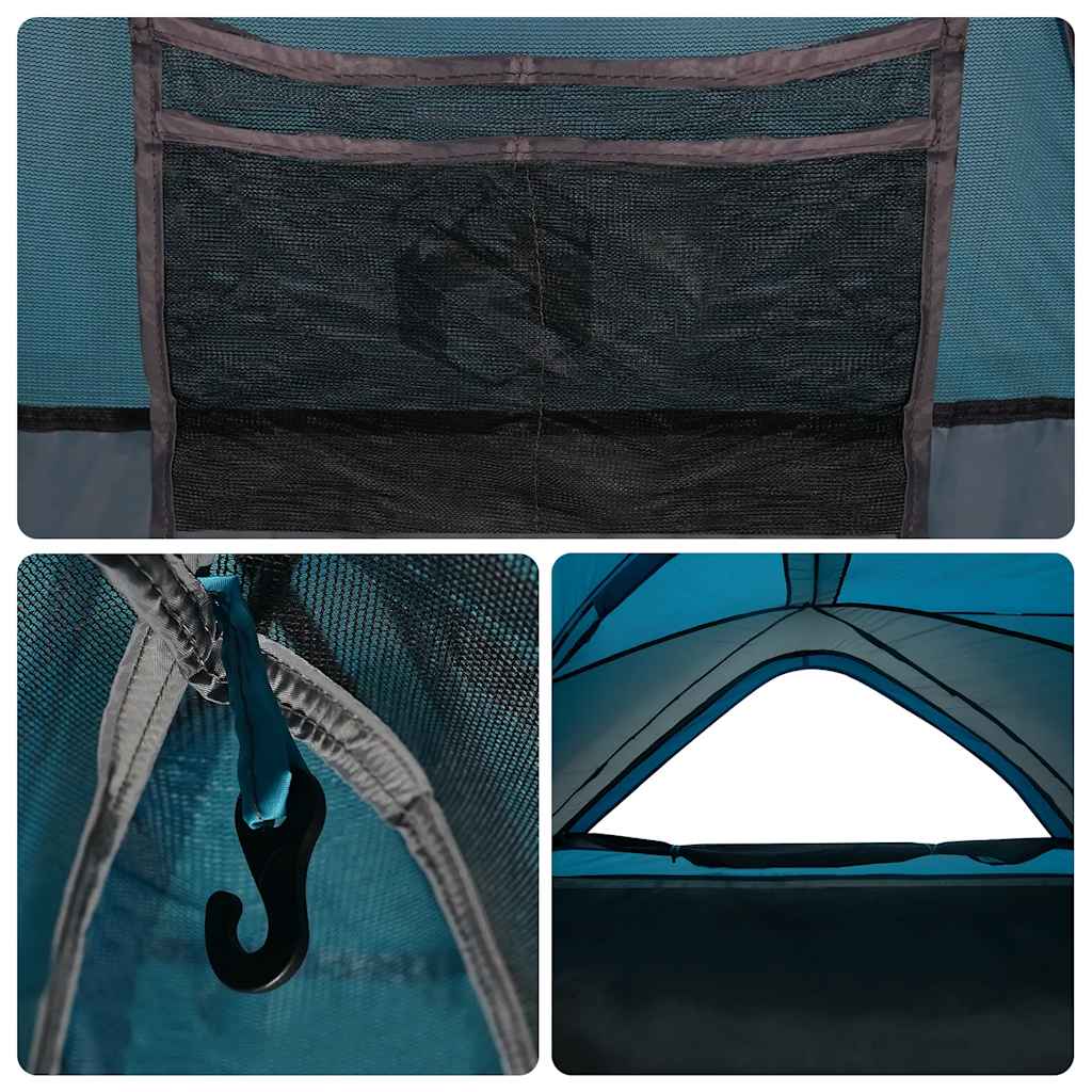Tenda da Campeggio per 1 Persona Blu Impermeabile
