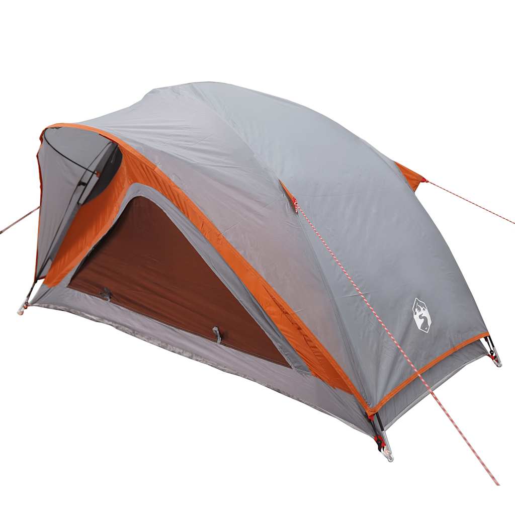 Tenda da Campeggio 1 Persona Grigio e Arancione Impermeabile