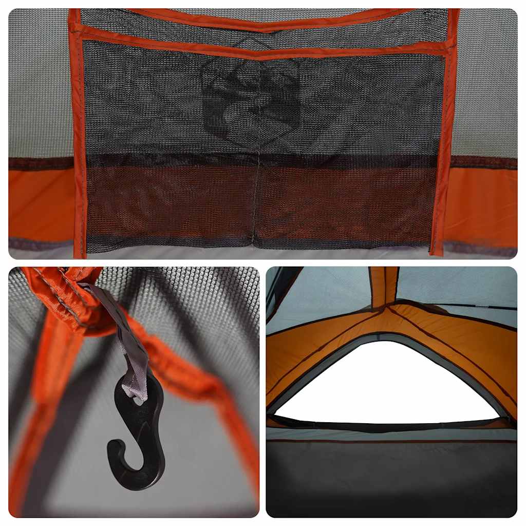 Tenda da Campeggio 1 Persona Grigio e Arancione Impermeabile