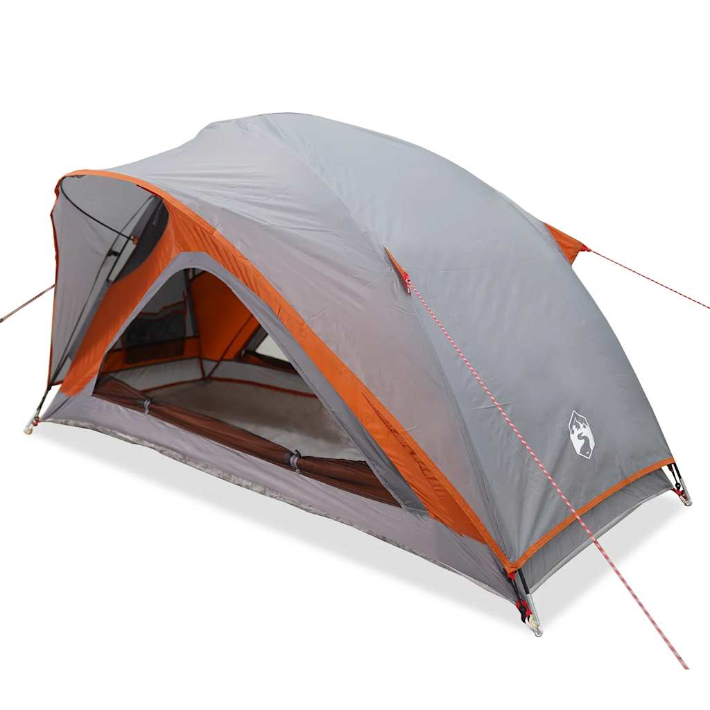 Tenda da Campeggio 1 Persona Grigio e Arancione Impermeabile