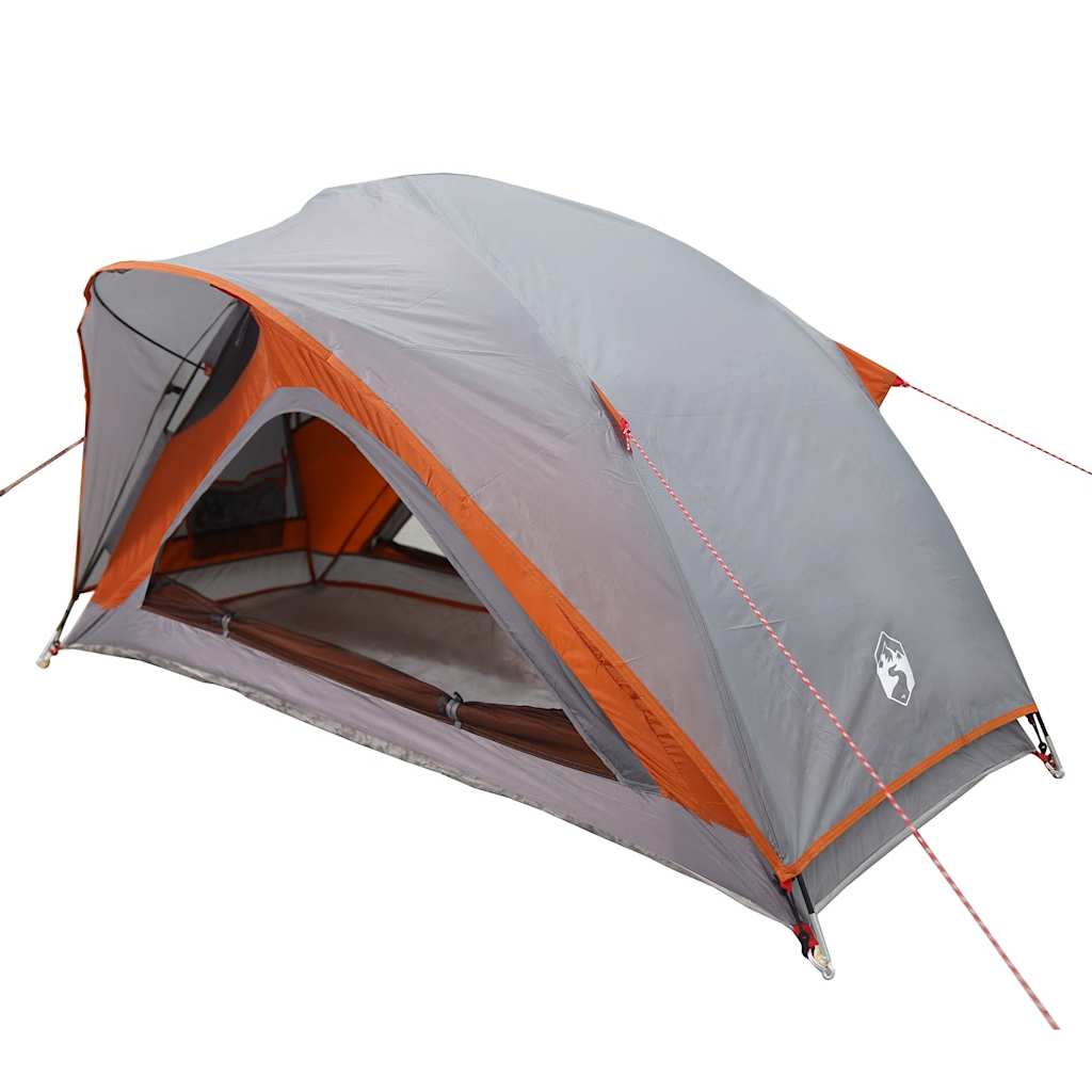 Tenda da Campeggio 1 Persona Grigio e Arancione Impermeabile