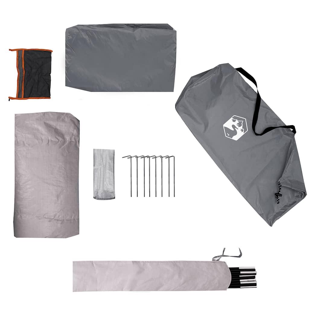 Tenda da Campeggio 1 Persona Grigio e Arancione Impermeabile