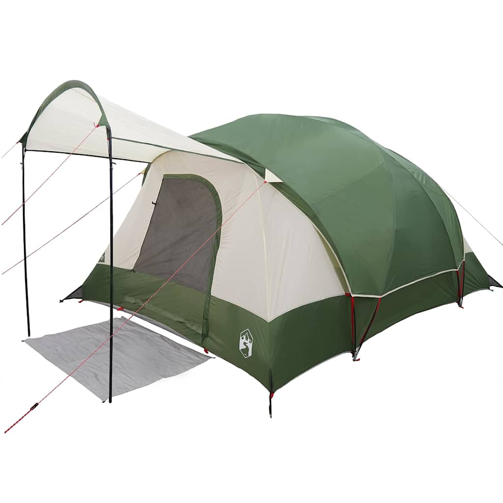 Tenda Familiare a Tunnel per 8 Persone Verde Impermeabile