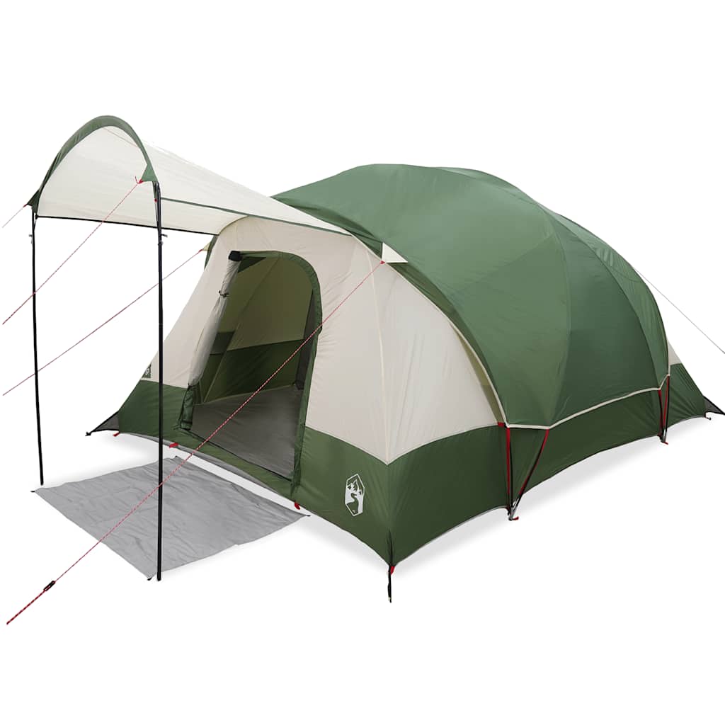 Tenda Familiare a Tunnel per 8 Persone Verde Impermeabile