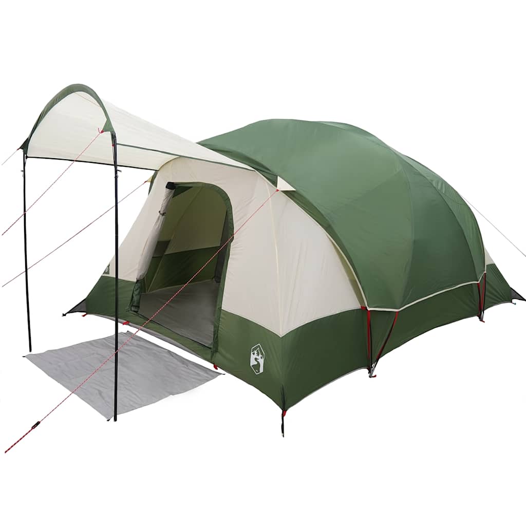 Tenda Familiare a Tunnel per 8 Persone Verde Impermeabile