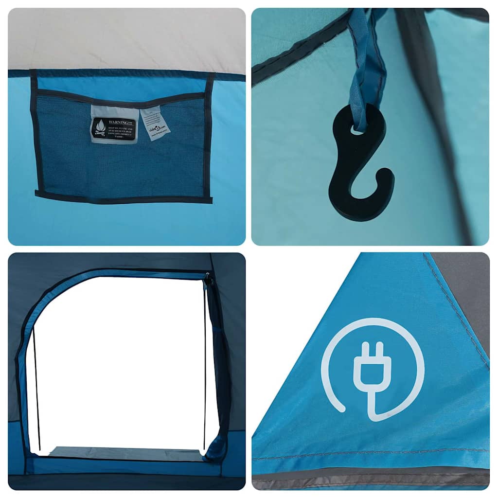 Tenda Familiare a Tunnel per 8 Persone Blu Impermeabile