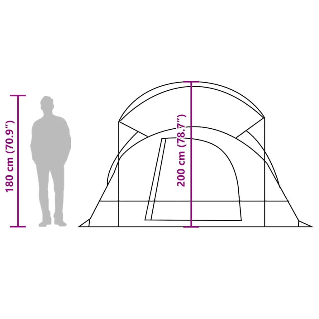 Tenda Familiare a Tunnel per 8 Persone Blu Impermeabile