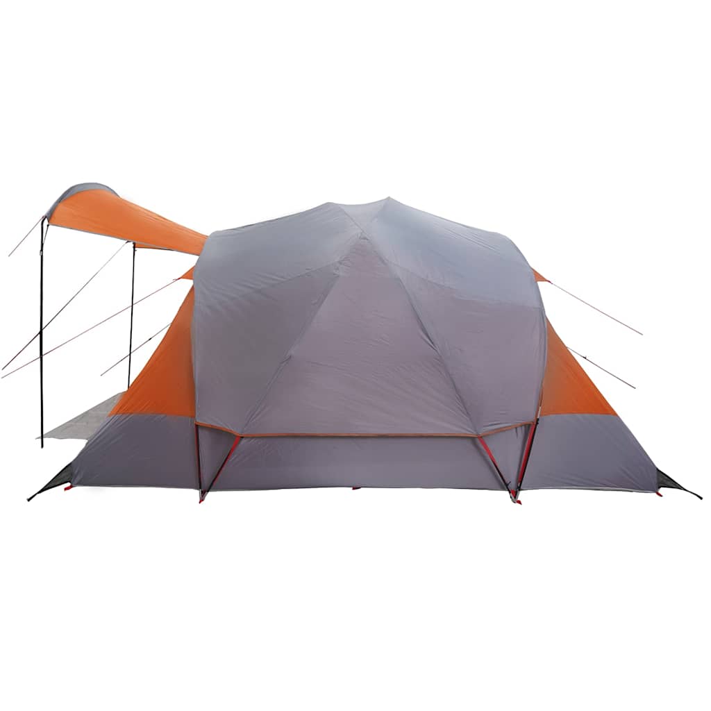 Tenda Familiare a Tunnel 8Persone Grigia Arancione Impermeabile