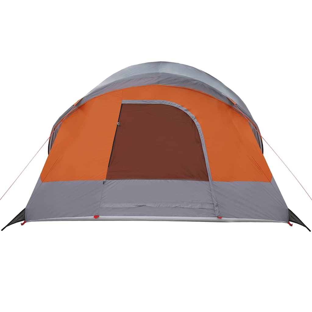 Tenda Familiare a Tunnel 8Persone Grigia Arancione Impermeabile