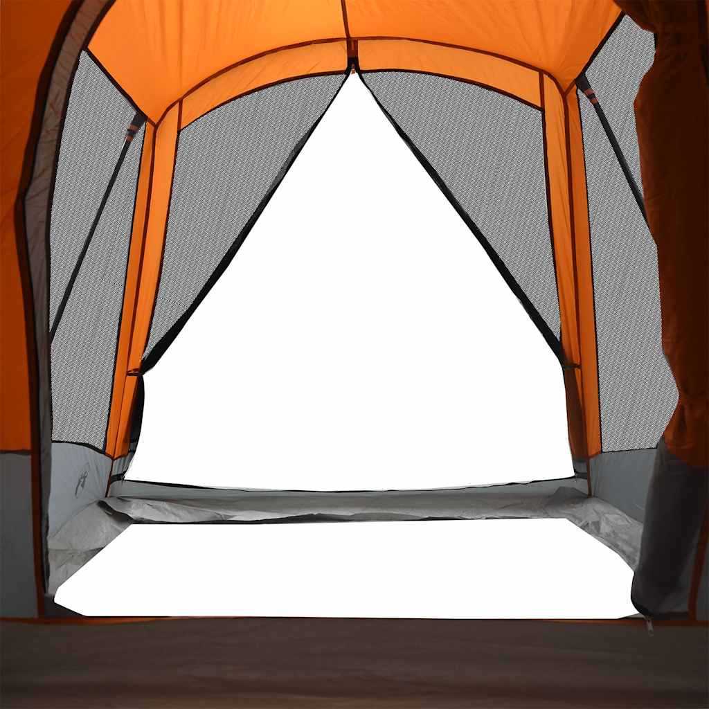 Tenda Familiare a Tunnel 8Persone Grigia Arancione Impermeabile