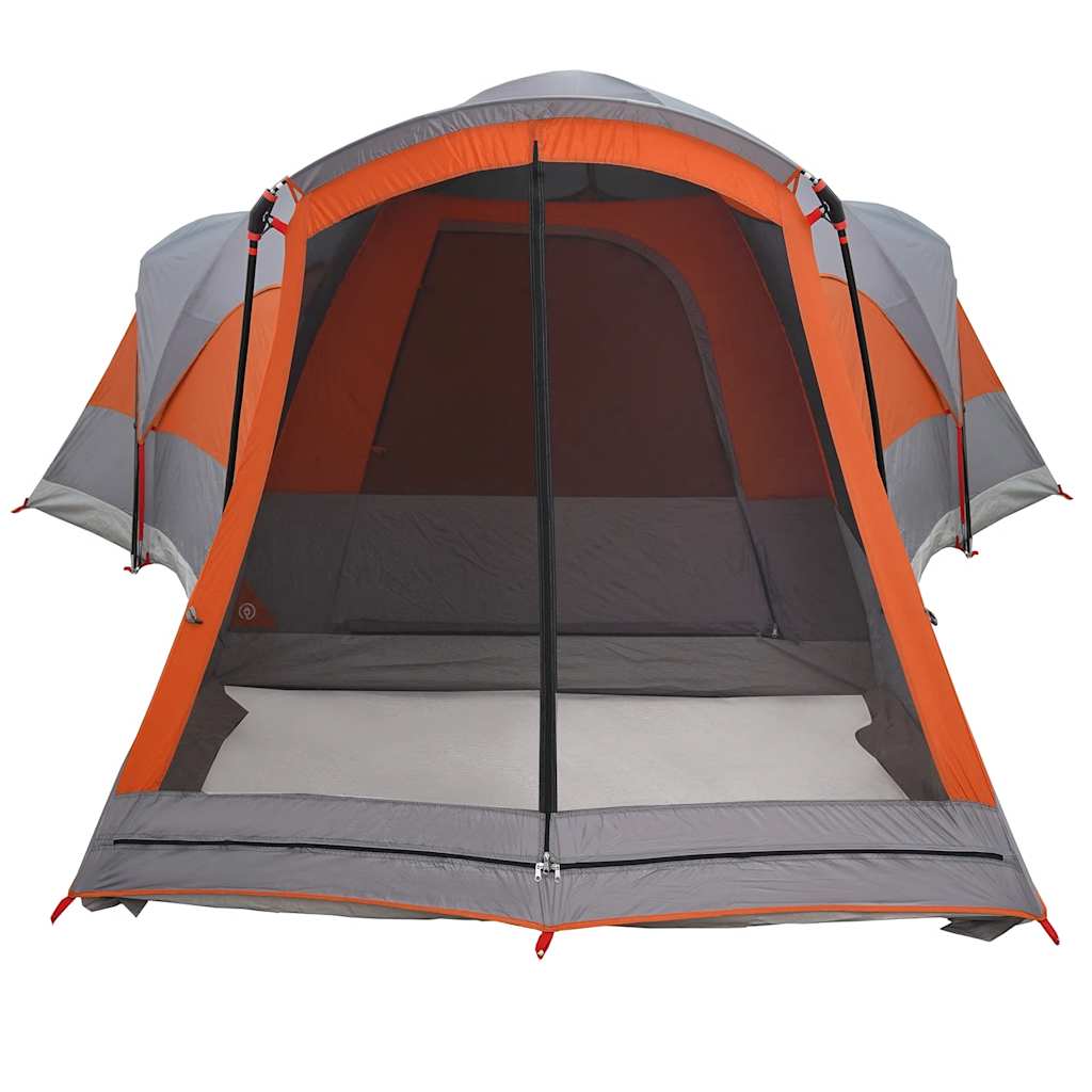 Tenda Familiare a Tunnel 8Persone Grigia Arancione Impermeabile