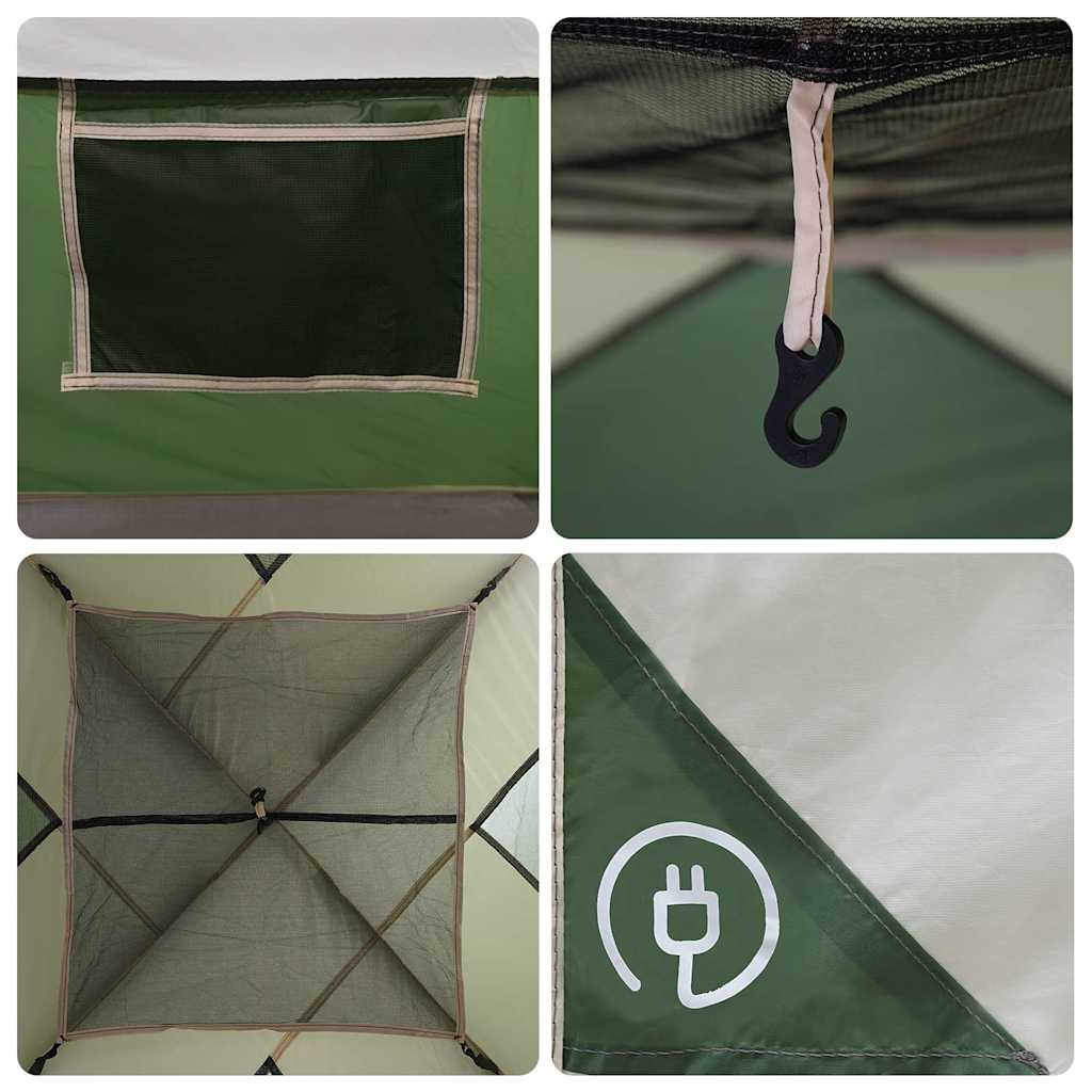 Tenda Familiare Cabina per 6 Persone Verde Impermeabile