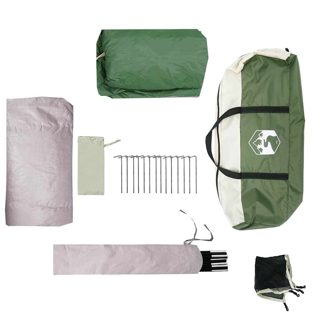 Tenda Familiare Cabina per 6 Persone Verde Impermeabile