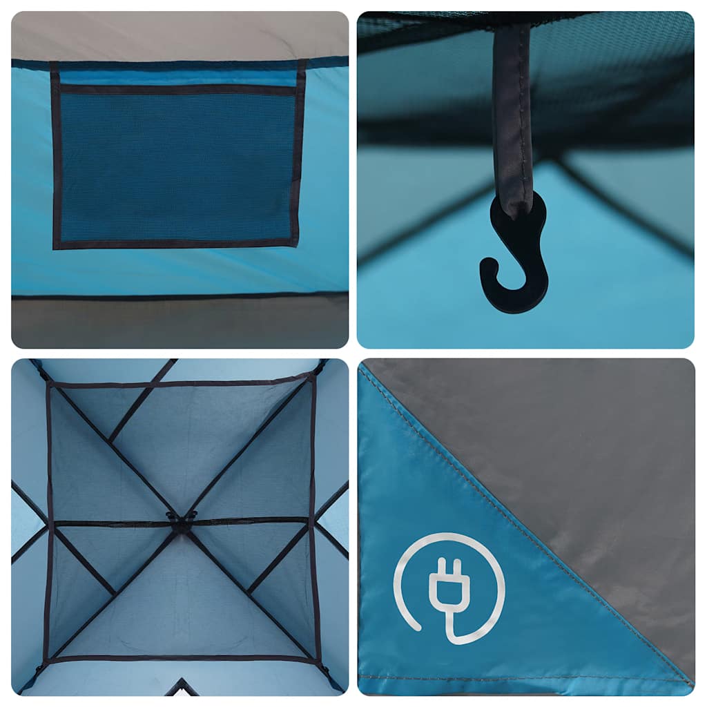 Tenda Familiare Cabina per 6 Persone Blu Impermeabile